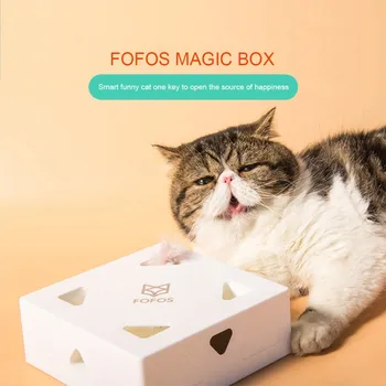 

Electric Smart Cat Toy Magic Box Teasing Catching Mouse Donut Automatic Interactive Cat Toys (Without Battery)