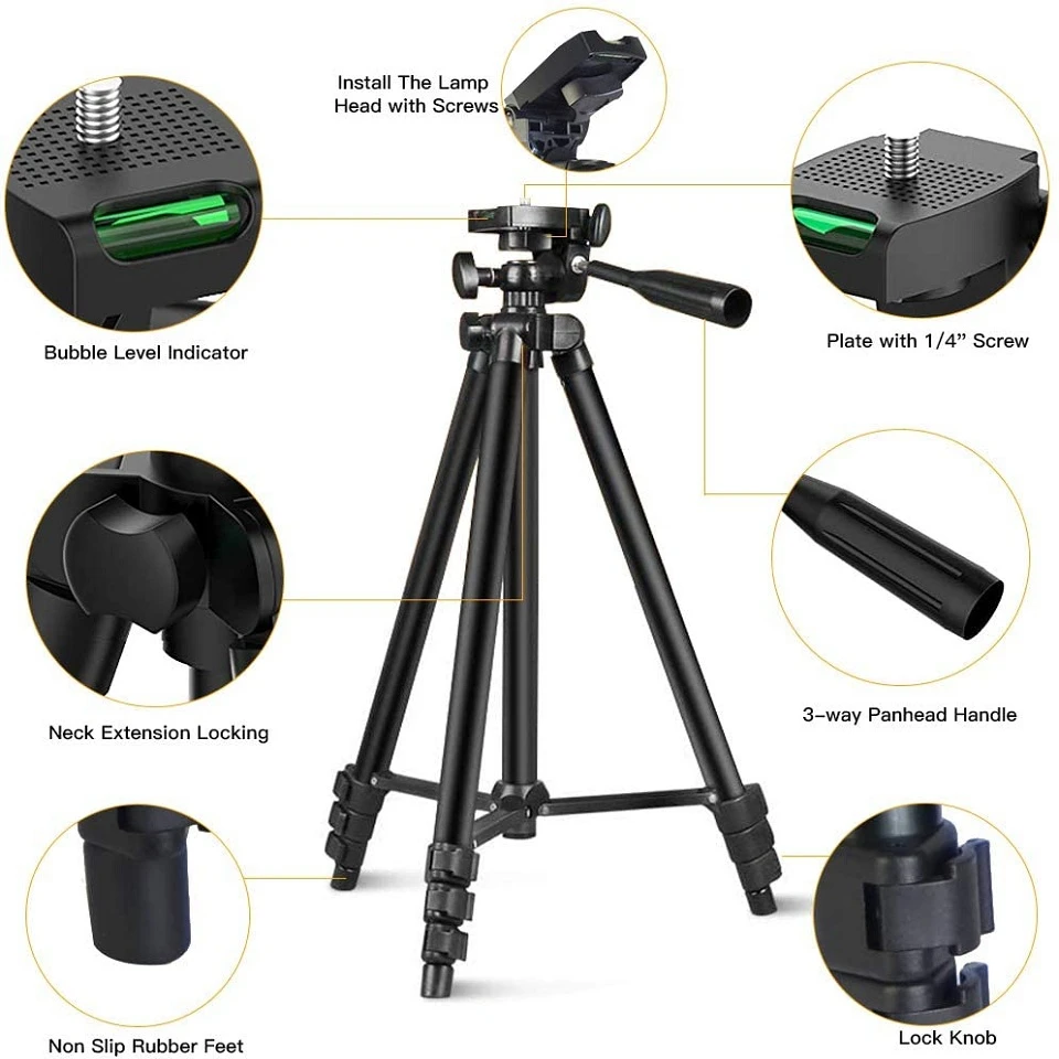 Camera Phone Tripod Selfie Stand Portable AdjustableStand Mount Smartphone Holder Clip Control Live Video Youtube Photography phone tripod smartphone tripod cell phone tripod tripod selfie stick