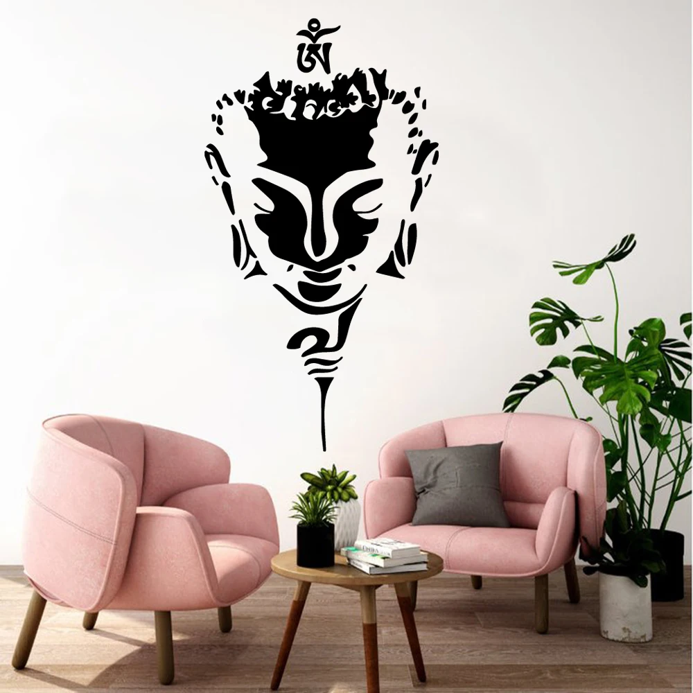 Buddha Art Vinyl Wall Stickers Wallpaper For Living Room Home Decorative Religious Wall Decals Sticker Mural Decor