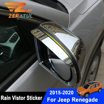 

Zeratul ABS Chrome Car Rearview Mirror Protection Cover Rain Visor Stickers for Jeep Renegade 2015 - 2020 Accessories