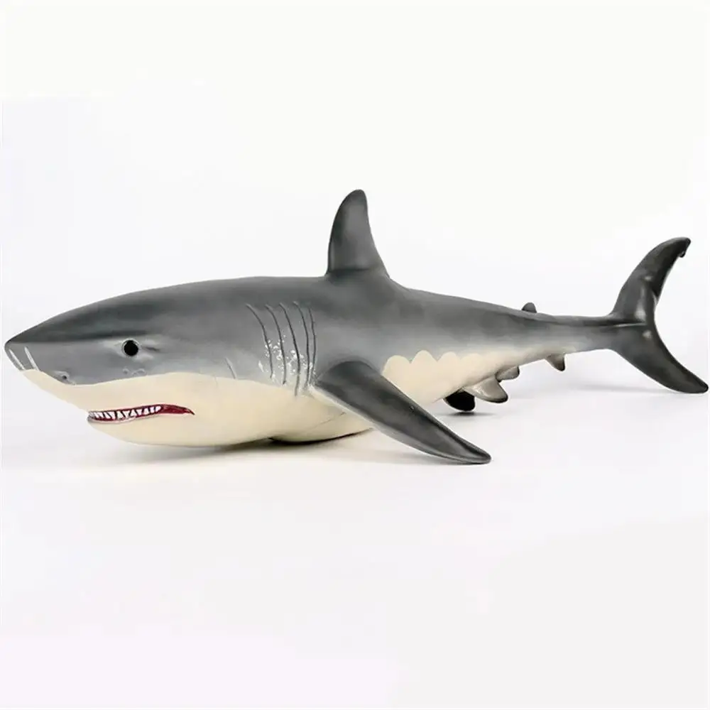 19 дюймов Большой размер Megalodon большая белая акула игрушка литые модели Фигурки