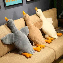 Jouets en peluche de canard, grande poupée d'oie blanche, jouet pour enfant, coussin doux pour bébé, oreiller en peluche, cadeau d'anniversaire et de noël