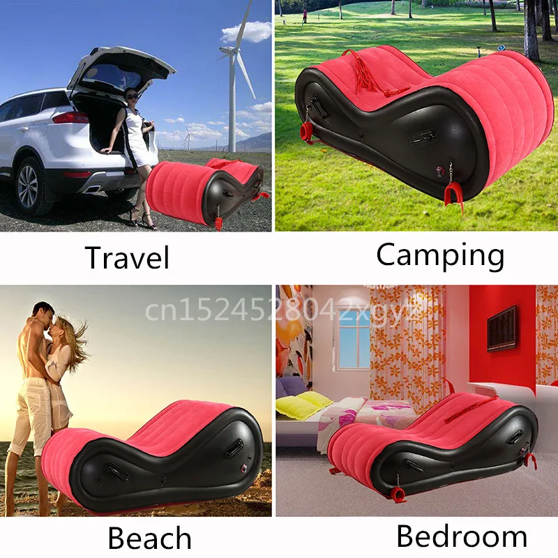 Modern Sex Inflatable Air Sofa For Adult Couple Love Game Chair With 4 Handcuffs Beach Garden Outdoor Furniture Foldable
