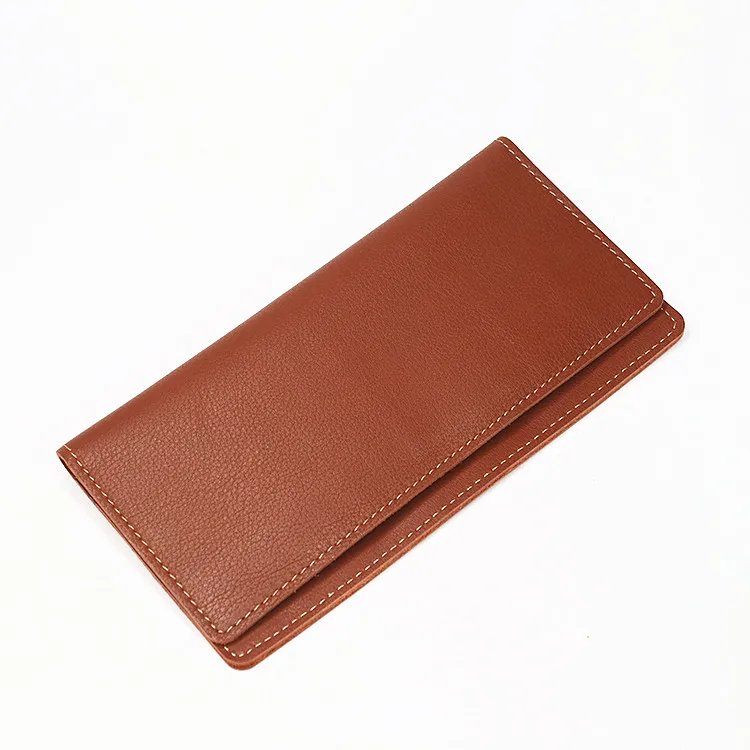 Red Brown SIMLINE мужской кошелек из натуральной кожи Crazy Horse, Воловья кожа, мужские винтажные длинные тонкие кошельки ручной работы, кошелек, держатель для карт Carteira - Цвет: Red Brown