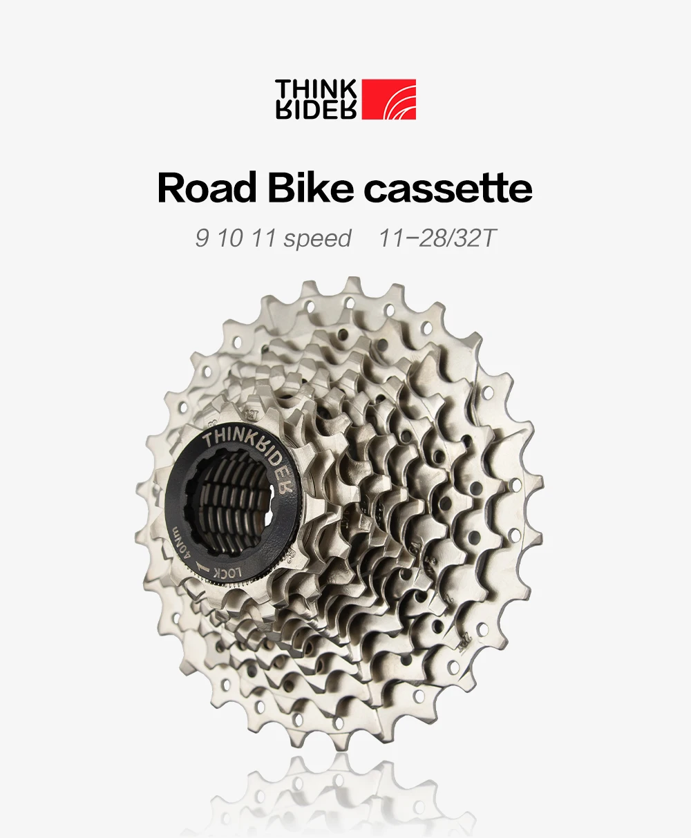 ThinkRider 11-Speed Road Bike Freewheel Cassette is Compatible with Shimano and SRAM 