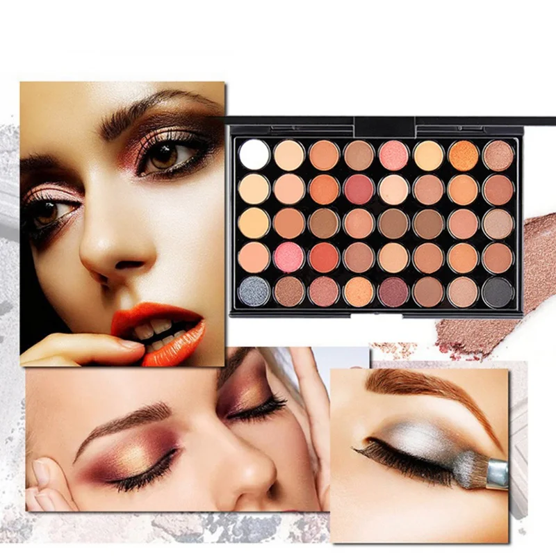 

40 Colors Waterproof Eye Shadow Plate Beauty Female Eye Cosmetics Lasting Glitter Eye Shadow Cosmetic Tools
