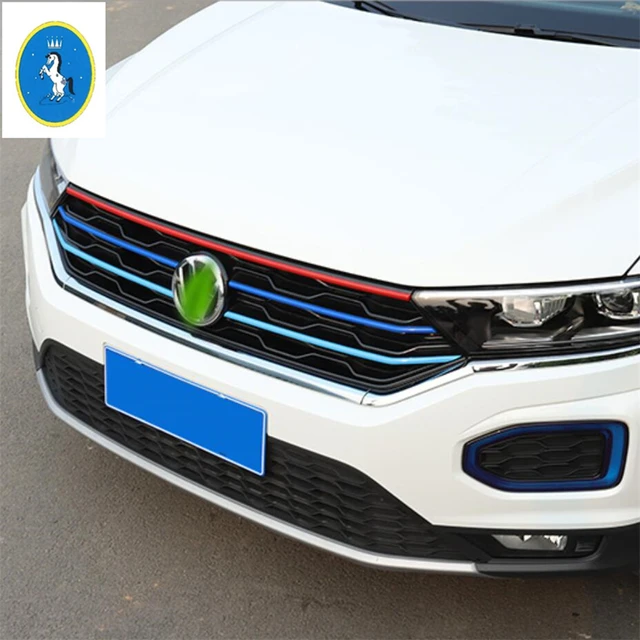 Für Volkswagen VW T-ROC TROC 2017 2018 2019 2021 Auto Abdeckung Schutz  Edelstahl Trim Vorne Unten Grid Grill Grille rand - AliExpress