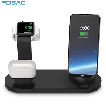 

FDGAO 5 in 1 Charging Base Stand For iPhone 11 Pro X XR XS MAX 8 7 6S Plus For Apple Watch 1/2/3/4/5 AirPods pro Charger Station