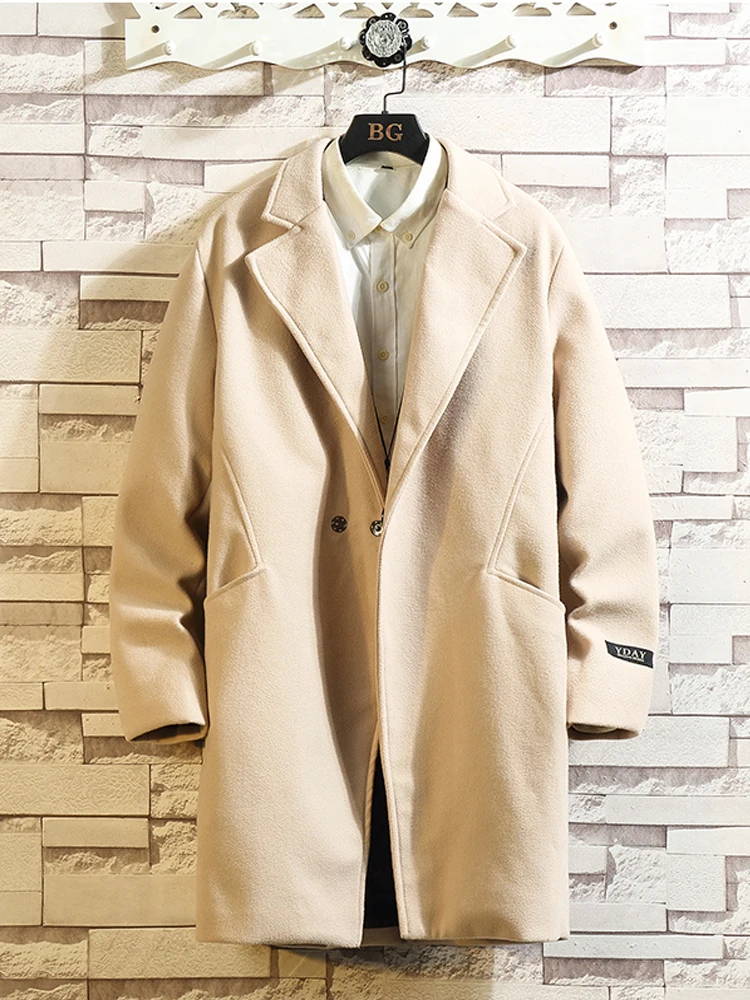 Осенне-зимнее Мужское пальто, толстые теплые шерстяные пальто, мужские шерстяные куртки, брендовая одежда - Цвет: ASIAN SIZE WS F80 C
