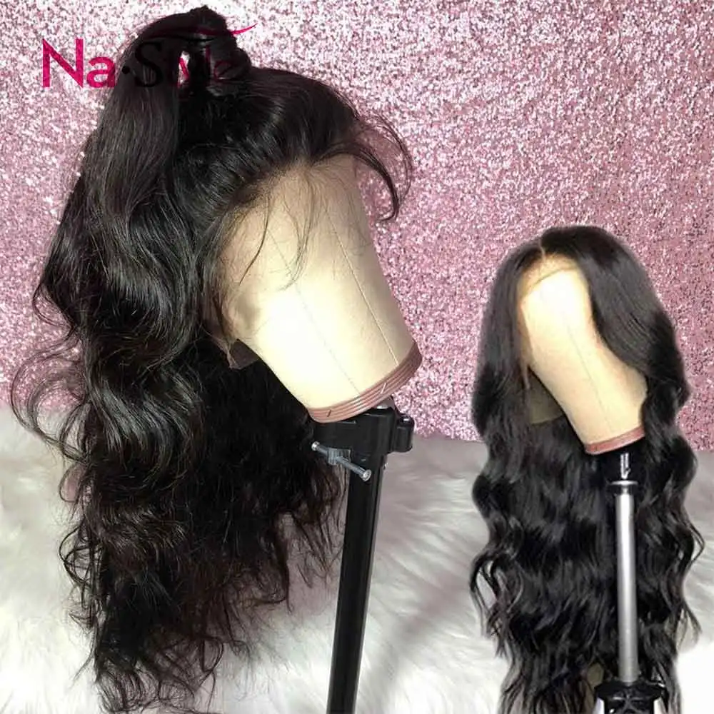 Объемные волнистые человеческие волосы парики для черных женщин предварительно выщипанный парик шнурка humaine волос девственные волосы парики Glueless кружева фронта человеческих волос парики