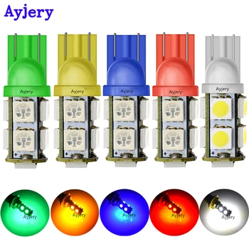 

AYJERY 300pcs DC 12V T10 5050 9 SMD Wedge 194 W5W LED Bulb Driving Parking Warning Dash Interior Car Light Source White Blue Red
