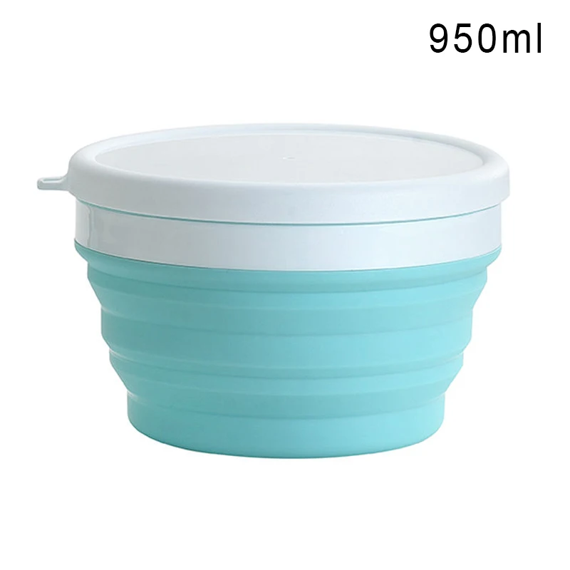 pink blue 950ml Горячие портативные силиконовые складные чаши телескопические складной Открытый путешествия Кемпинг Инструмент HV99 - Цвет: pink blue 950ml