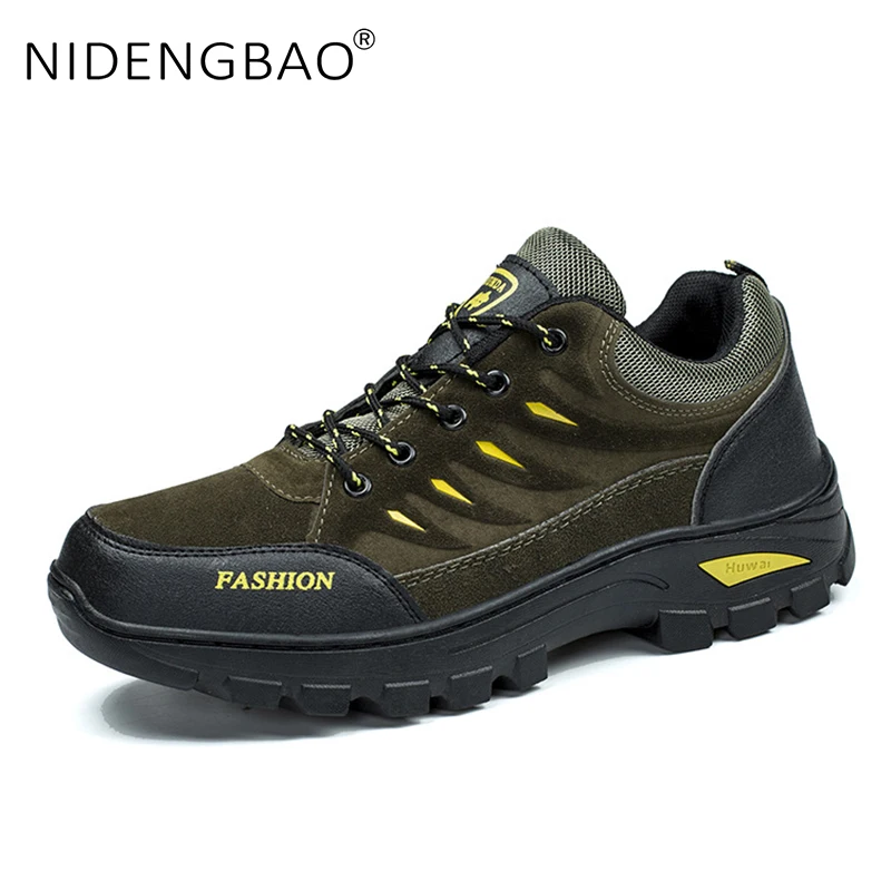 Outdoor Men Hiking Shoes Waterproof Anti-Slip Trekking Sneakers Male Mountain Climbing Shoes Lace Up Sport Shoes Big Size 39-44