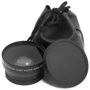 

Set Of 0.45x Magnification Wide Angle Lens + Lens Bag + Lens Cap Compatible FOR DSLR A230 A350 A300 A330 A500 A700