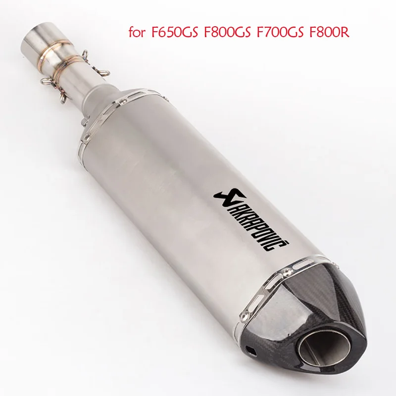 Мотоцикл изменение Akrapovic углеродного волокна выхлопная труба глушителя и средней секции для F650GS F800GS F700GS F800R
