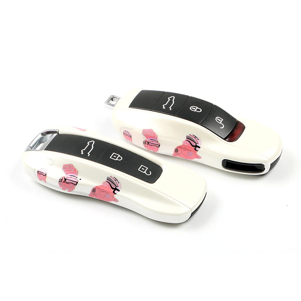 

Key case cover for Porsche Macan Cayenne for Panamera 911 9YA 971 Remote Key Case Cap Shell Pink Cute Pig Style For Woman