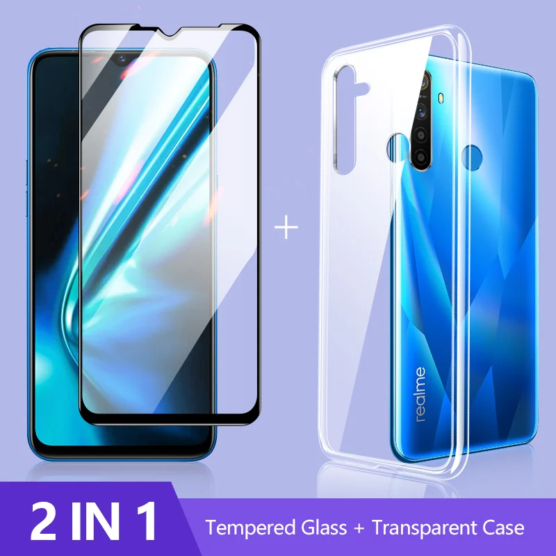 2 в 1: чехол + Защитное стекло для realme 5S Экран протектор объектива пленка