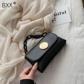 

[BXX] Small PU Leather Crossbody Bags For Women 2020 Summer Chain Brand Designer Lady Travel Shoulder Messenger Handbags HL930