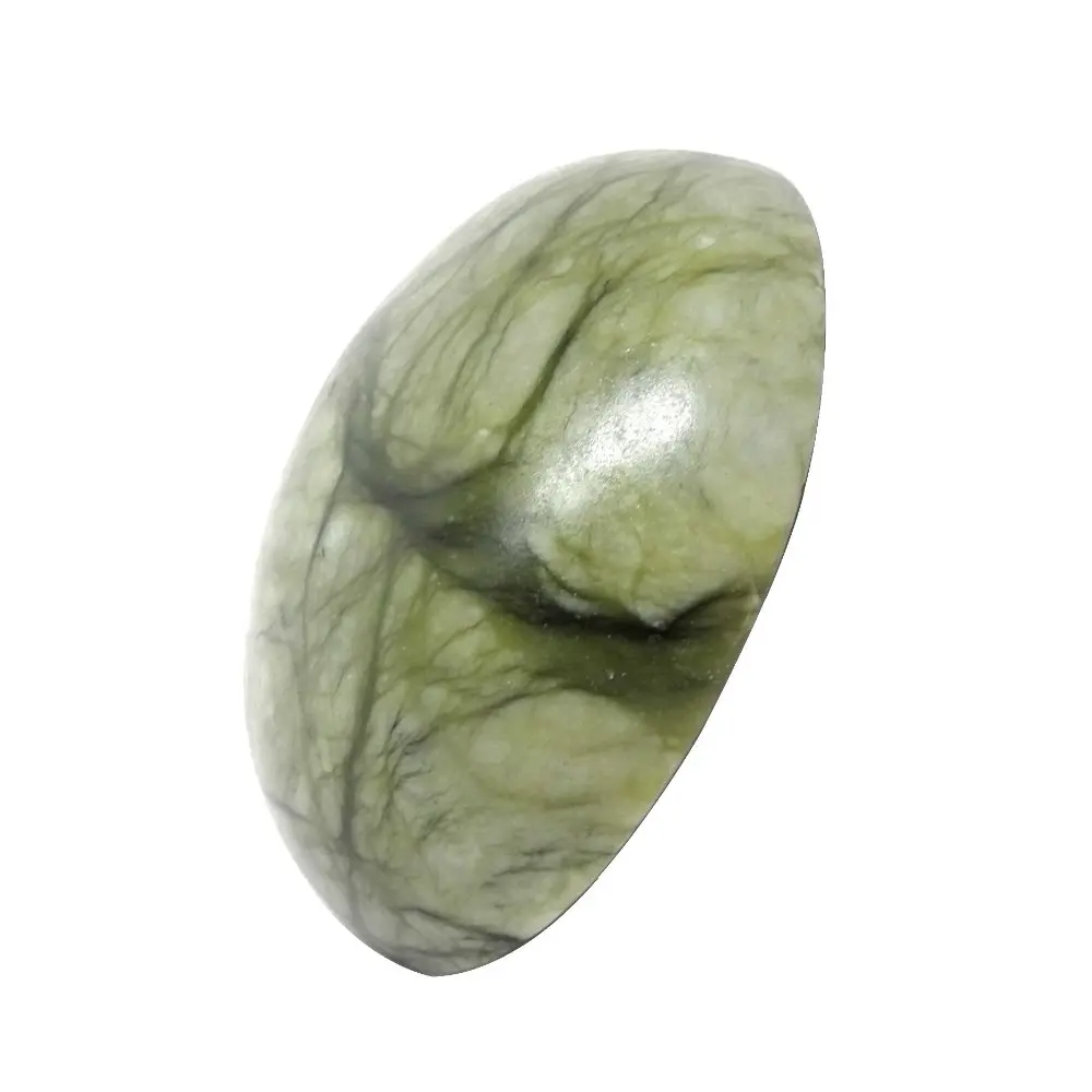 Новый 2 шт./компл. полусферической зеленый нефрит тела спа камни Набор для спа подарок утолщенной холщовый мешок каменный массажер