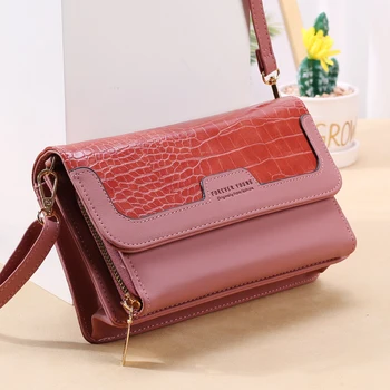 

Small Crossbody Bags For Women 2020 Shoulder Messenger Bags PU Leather Splicing Lady Luxury Handbags Mobile Phone Bags