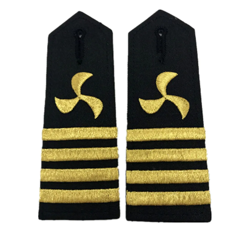Navy Epaulette Shoulder Board Hard Maritime Shoulder Board Strap Sailors Anchor Paddle Wheels Captain Epaulettes Rudder Propeller For Uniform Decoration
