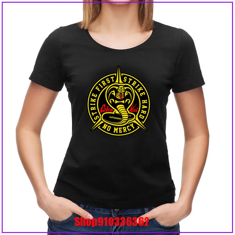 Cobra Kai No Mercy Strike First Hard Karate/Детские боди с коротким рукавом женские рубашки простые