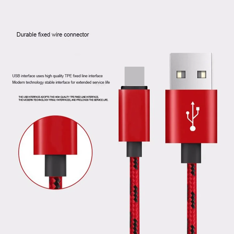 Type C Micro USB Cable Tape C QC 3.0 Fast Charging Cable 8 Pin Mobile Phone Cabo Quick Charge 3.0 Wire for Samsung Xiaomi Redmi