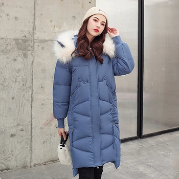 

Nicesnowl Winter new Hooded Warm Down Coat Women Casual Long Down Jackets Ladies Thicken Cotton Parka Outerwear Korean coat