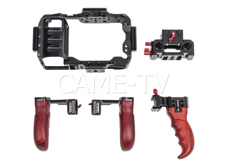 CAME-TV установка для Blackmagic Pocket cinema camera 4K с деревянными ручками