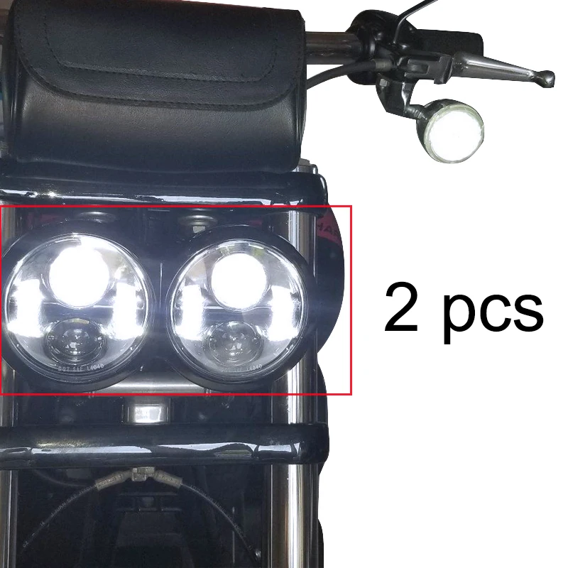 4,6" двойной светодиодный фары для Harley Dyna жир Боб отражатели 2 шт мощностью 12V