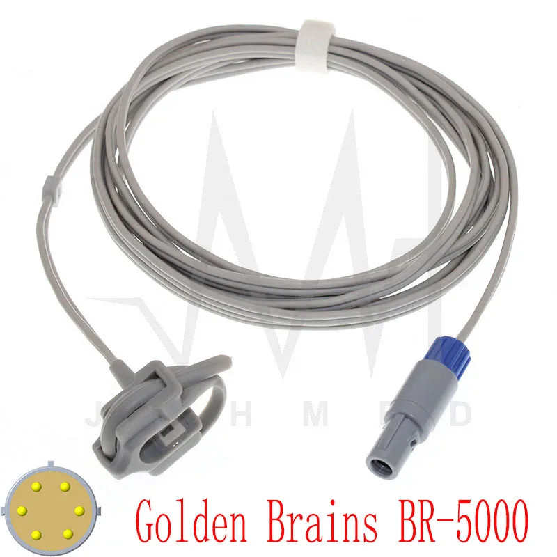 Compatible with Reusable spo2 Probe of Golden Brains BR-5000 Monitor Adult/Child/Neonate/Ear/Forehead Oximetry Cable 6pin 3m | Красота и