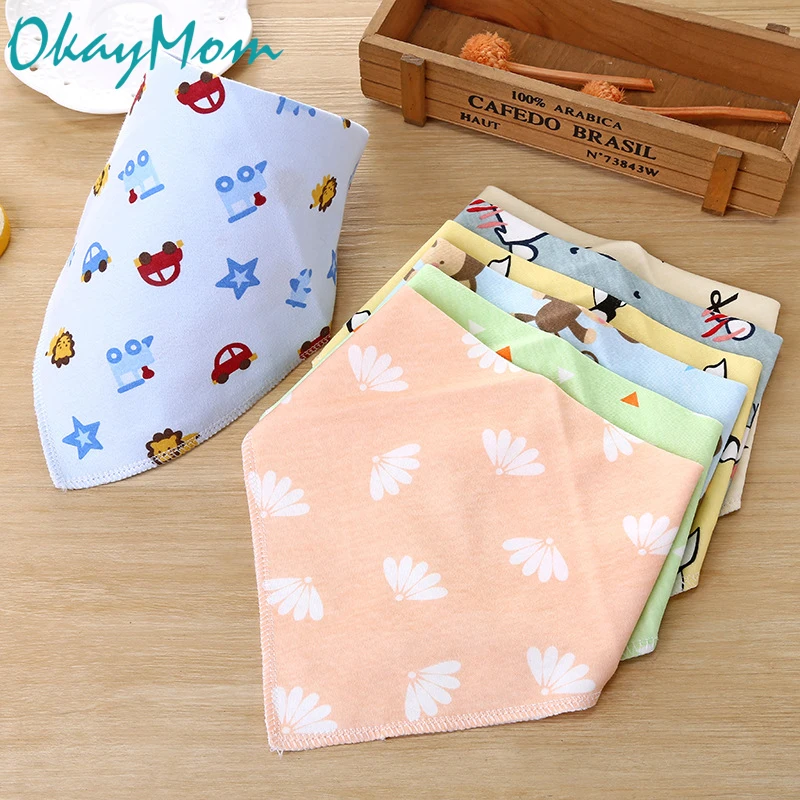 OkayMom/10 шт., От 0 до 3 лет, детские нагрудники, регулируемый треугольный слюнявчик, тканевый хлопковый шарф с рисунком для малышей, передник для кормления мальчиков и девочек