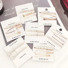 Южнокорейская Заколка-заколка с жемчугом в стиле знаменитостей; головной убор с зажимом для детей и девочек; заколка-шпилька с боковым верхом для взрослых