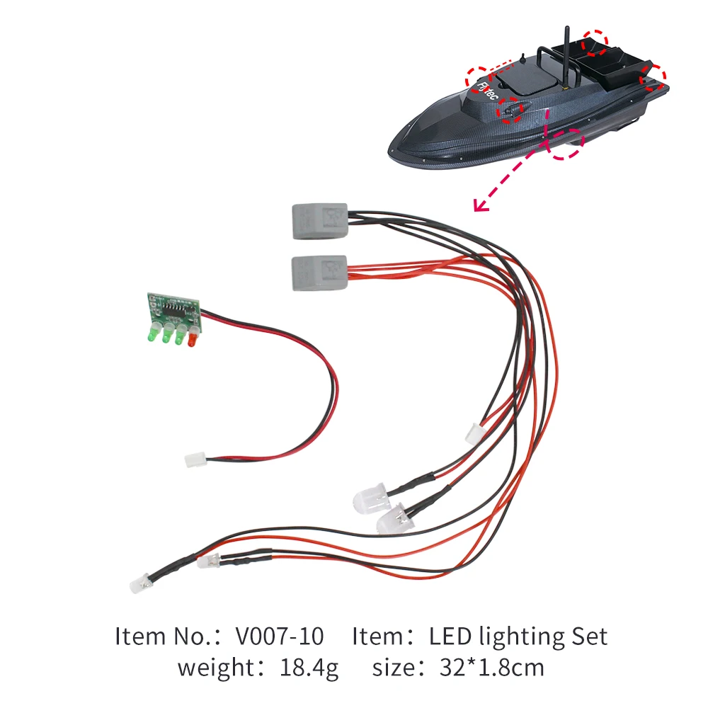 Flytec оригинальные запчасти V007-10 свет набор и индикатор батареи подходит для V007, привлекательный рыба приманка лодка аксессуары