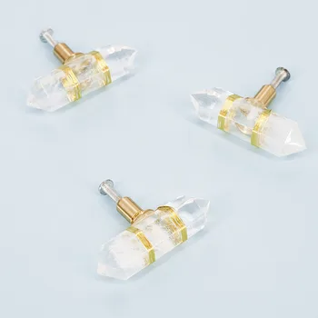 

Pink Natural crystal +brass Knobs Cabinet Knob Handle Dresser Knobs Drawer / Cupboard Knobs Furniture Handle Pull Hardware