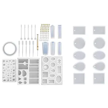 

62 Pcs DIY Bracelet Pendant Jewelry Casting Molds with Casting Molds Silicone Pendant Mold - 10 Packs - 5 Styles