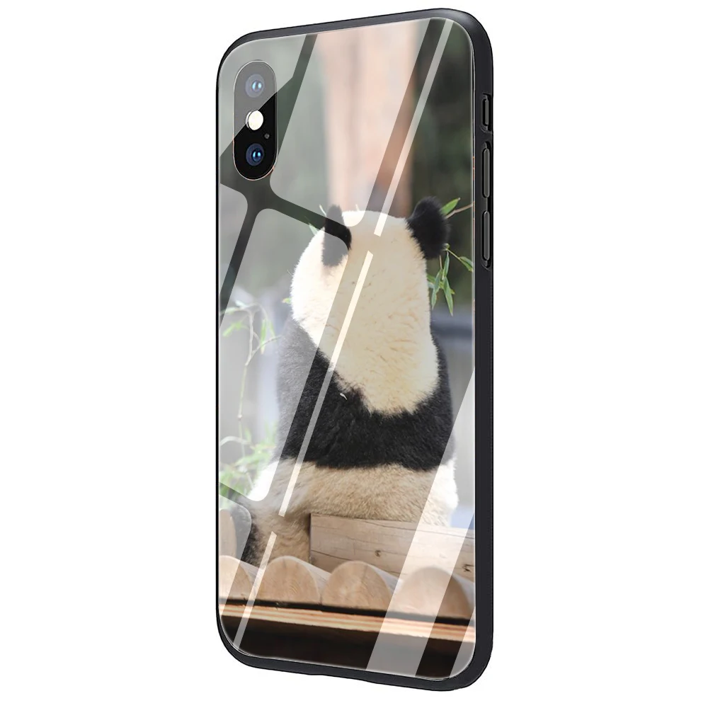 Чехол EWAU Panda on the tree из закаленного стекла для iPhone 11 Pro 6 6S Plus 7 8 Plus X XS XR XS Max - Цвет: G6