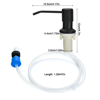 สแตนเลสสตีลอ่างล้างจานสบู่เหลว Built-In ปั๊มโลชั่นหัว Extension ซิลิโคนชุดสำหรับห้องครัวสบู่ Dispenser 2