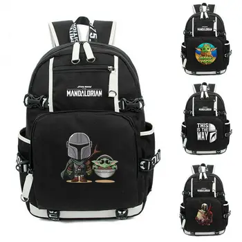 

Student's The Mandalorian Backpack Schoolbag Yoda baby Travel Bag laptop Mochila