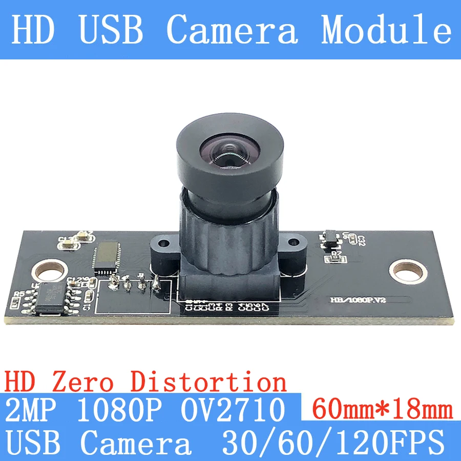 Plug play No distortion 92° Webcam HD 2MP OV2710 1920*1080P Android Linux OTG UVC MJPEG 30fps 60fps 120FPS USB camera module