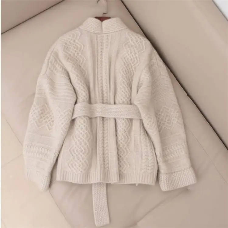 Best Price European Knit Cardigan Sweater Women Loose Sweater Thickening Sweater Jacket Best Price European Knit Cardigan Sweater Women Loose Sweater Thickening Sweater Jacket