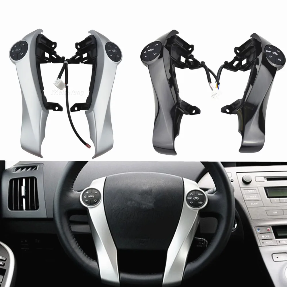 Silver Steering Wheel Control Buttons For Toyota Prius / Prius C / Aqua