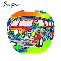 JWEIJIAO Красочные мультфильм мира автомобиль в форме яблока карманное зеркало стороны ручные Двойные зеркала винтажные автобус искусство