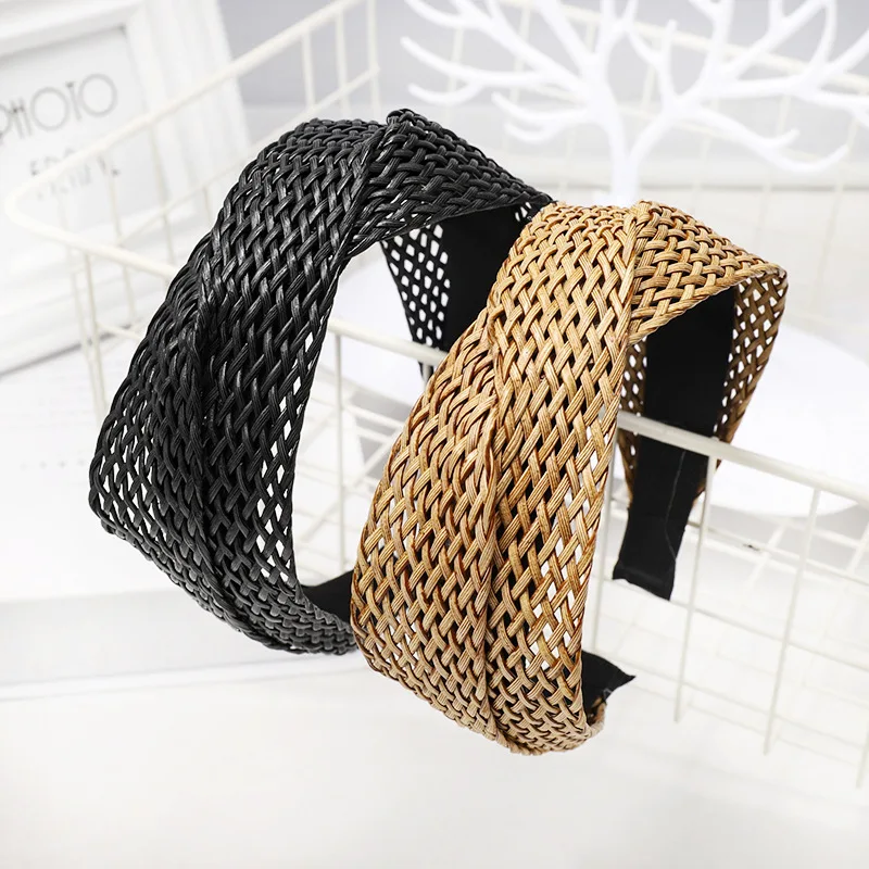 European and American woven headband headband sweet sen female wild wide-sided personality net red headband 20 pieces custom logo flat non woven bag shopping bag cloth bag for clothing wigs one color double sided printing design logo