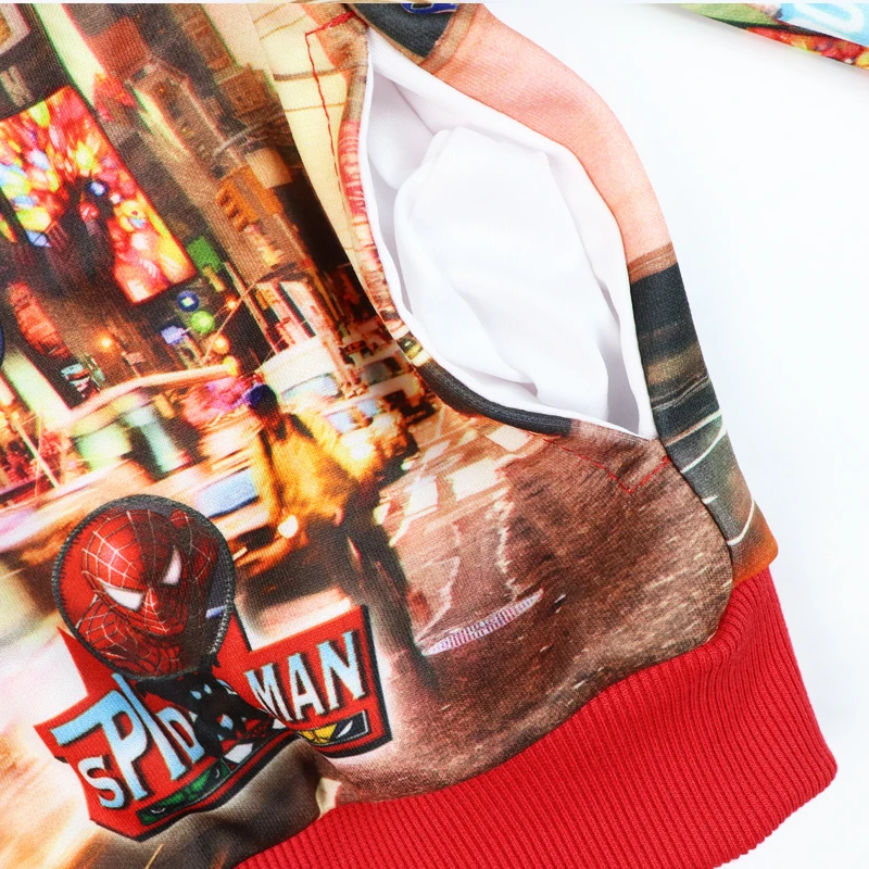 Superman Spring and Autumn New Cartoon Boys Jacket Jacket Hooded Thin Cardigan Jacket