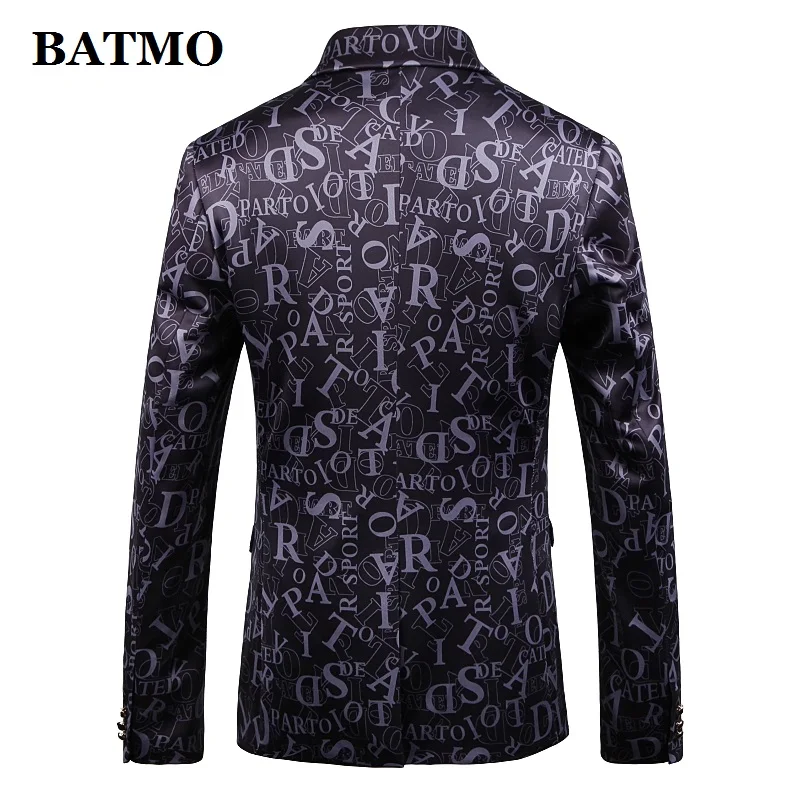 Batmo Новое поступление, высококачественные бархатные повседневные мужские блейзеры с буквенным принтом, мужские куртки с принтом, большие размеры 1902