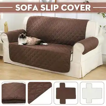 

Waterproof Quilted Sofa Cover Removable Pet Dog Kid Mat Armchair Furniture Protector Washable Armrest Couch Covers Slipcovers