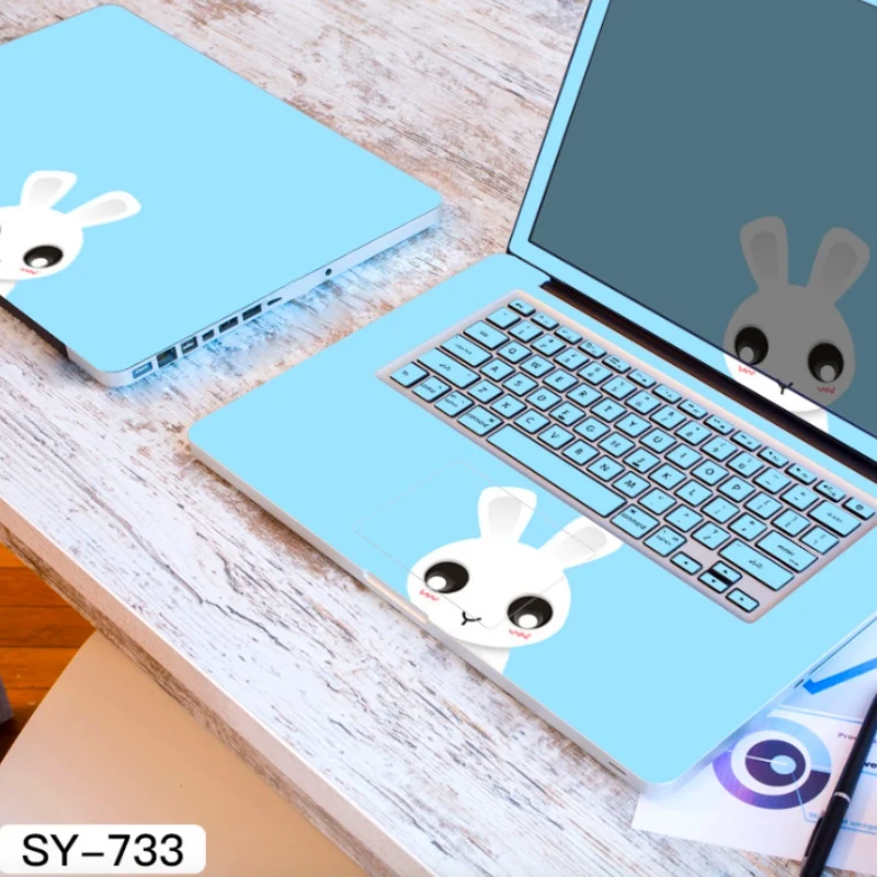 Прекрасный три стороны ноутбук кожи ноутбука Наклейка Крышка для Dell/lenovo/MacBook/acer/hp/Asus/Alienware/настроить стикер