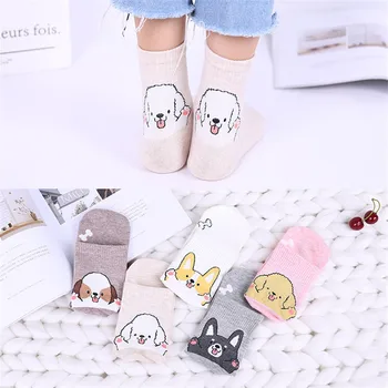 

Cute Dog Funny Socks Women 100 Cotton Animal Print Women Socks 1 Pair Dropshipping Supplies
