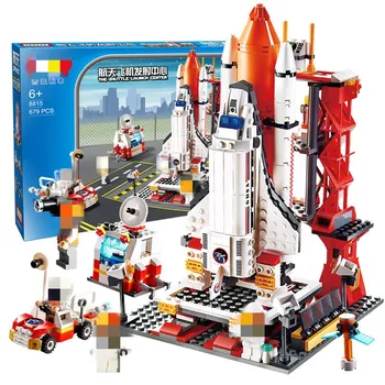 

City Space Shuttle Launcher Center Compatible Lepining Spaceport Rocket Model Building Block Educational Toys For Children